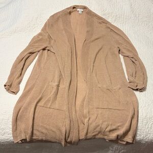 J. Jill Light Brown Open Front Cardigan